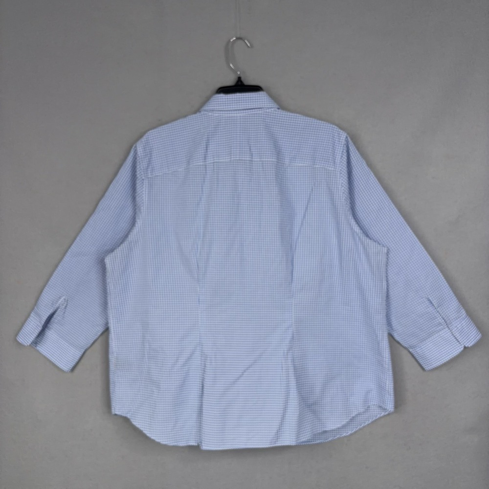 Lauren Ralph Lauren Shirt Womens 1X Blue Gingham Non-Iron 3/4 Sleeve Preppy LRL - Picture 3 of 6